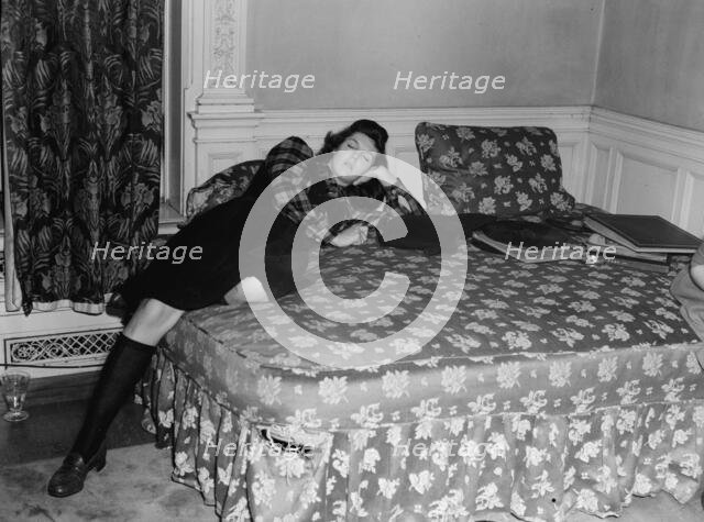 Portrait of Adele Girard, Turkish Embassy, Washington, D.C., 1938. Creator: William Paul Gottlieb.