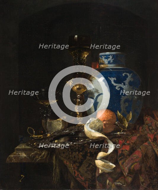 Still Life with a Chinese Porcelain Jar, 1669. Creator: Willem Kalf.