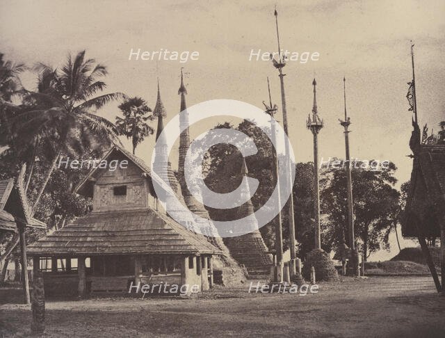 Rangoon: Henzas on the East Side of the Shwe Dagon Pagoda, November 1855. Creator: Captain Linnaeus Tripe.