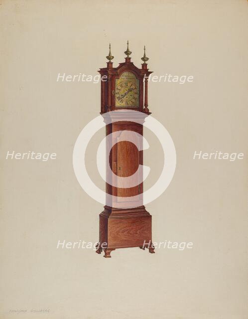 Miniature Tall Clock, c. 1938. Creator: Isadore Goldberg.
