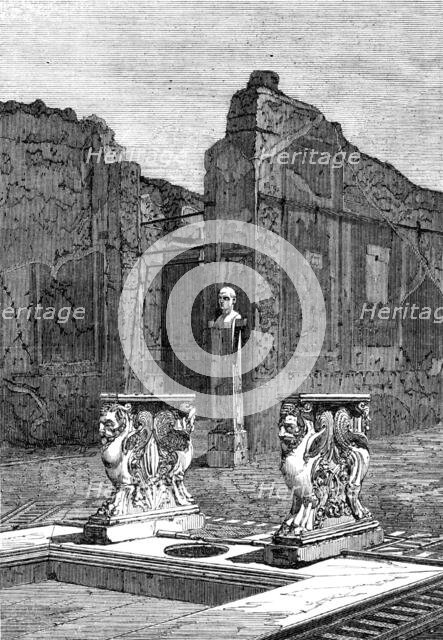 Recent discoveries in the buried city of Pompeii: interior of the house of Cornelius Rufus, 1864. Creator: Unknown.