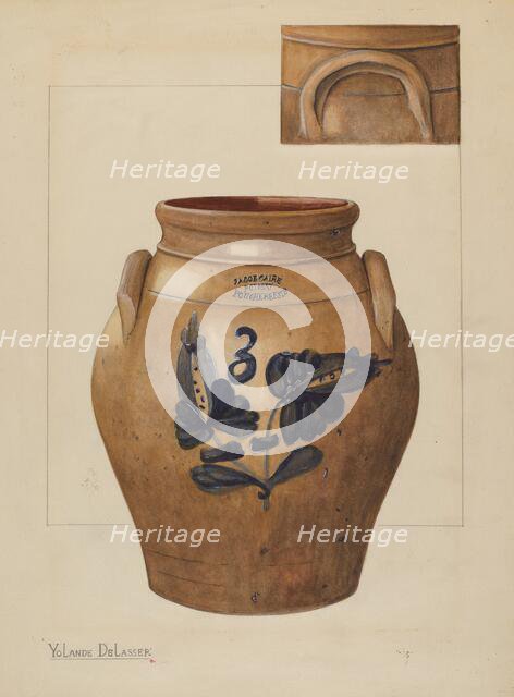 Jar, c. 1936. Creator: Yolande Delasser.