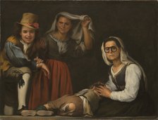 Four Figures on a Step. Artist: Murillo, Bartolomé Estebàn (1617-1682)