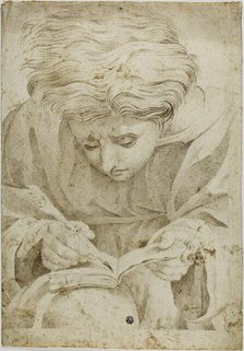 Seated Youth Writing in Book, 17th/18th century. Creator: After Raffaello Sanzio, called Raphael  Italian, 1483-1544.
