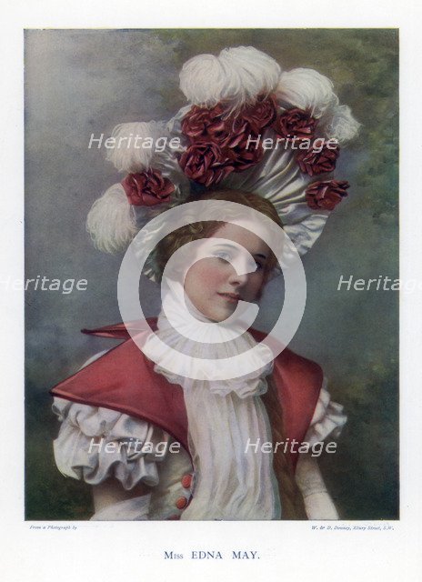 Edna May, American actress and singer, 1901.Artist: W&D Downey