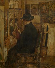 Willem Linnig I, the Painter's Father in his Studio, 1875. Creator: Willem Linnig II.