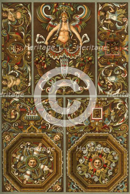 German Renaissance painted plaster ornament, (1898). Creator: Unknown.