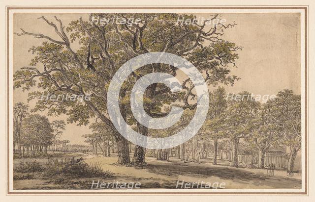 Landscape (recto) Two Views of Paris (verso) , first half 1800s. Creator: Georges Michel (French, 1763-1843).