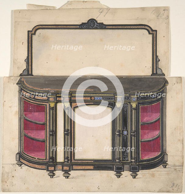 Cabinet Design, 19th century. Creator: Anon.