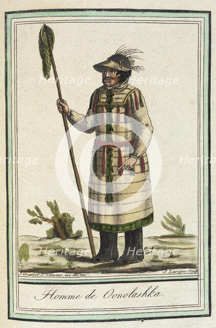 Costumes de Différents Pays, 'Homme de Oonolashka', c1797. Creator: Jacques Grasset de Saint-Sauveur.