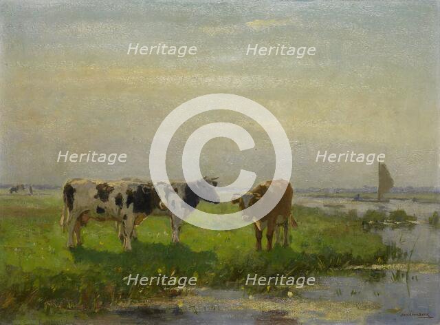 Cows in the Meadow, 1875-1941. Creator: Bernardus Antonie van Beek.
