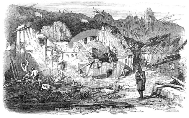 The Late Explosion at Mayence - the Old Kastrick Street, 1857. Creator: Richard Principal Leitch.