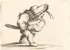Man Preparing to Draw his Sword, c. 1622. Creator: Jacques Callot.