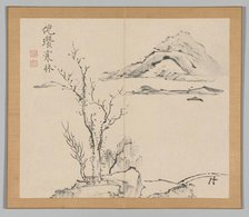 Double Album of Landscape Studies after Ikeno Taiga, Volume 2 (leaf 11), 18th century. Creator: Aoki Shukuya (Japanese, 1789).