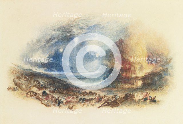 The Field of Waterloo Seen from Hougoumont, c. 1830. Artist: Turner, Joseph Mallord William (1775-1851)