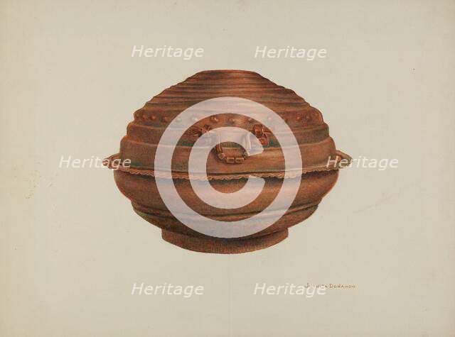 Copper Baptismal Font, c. 1941. Creator: Juanita Donahoo.