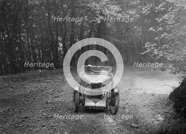 MG J2 competing in the B&HMC Brighton-Beer Trial, Fingle Bridge Hill, Devon, 1934. Artist: Bill Brunell.