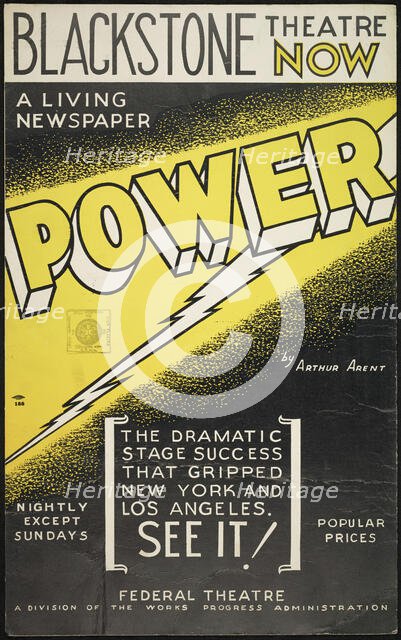 Poster from Chicago production of Power, 1938.  Creator: Unknown.