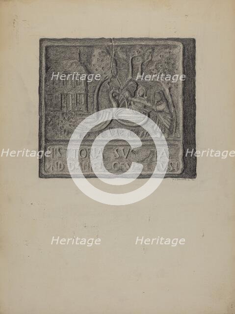 Pa. German Stove Plate, 1937. Creator: Austin L. Davison.