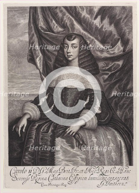 Catherine of Braganza, 1662. Creator: William Faithorne.