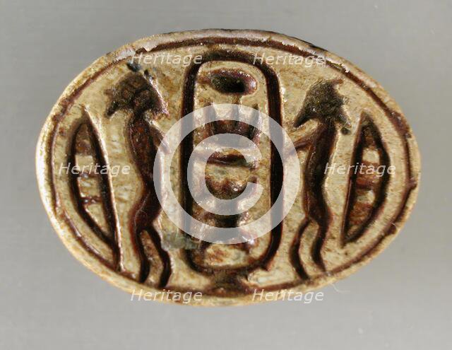 Scarab with Two Bound Enemies (image 2 of 2), 18th-26th dynasties (1504-525 BCE). Creator: Unknown.