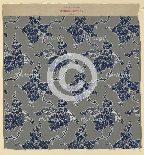 Panel, Spitalfields School of Design, 1849. Creator: Unknown.