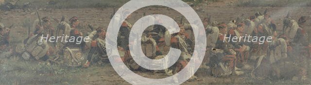 Scène militaire : les tambours du 1er régiment des grenadiers de la Garde (fragment du..., 1883. Creator: Jean Baptiste Edouard Detaille.