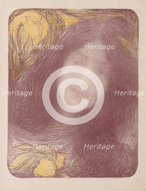 LEstampe moderne: Under the Flowers, c. 1893. Creator: Edmond François Aman-Jean (French, 1858-1936); : L'Estampe moderne.