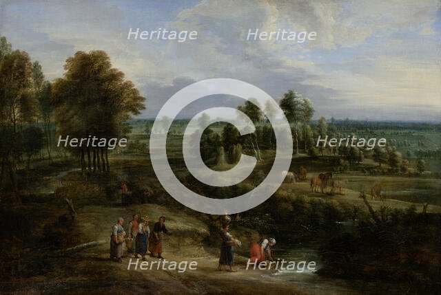 Landscape with Pastures and Clusters of Trees, c1650-1660. Creator: Lucas van Uden.