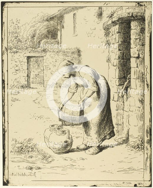 Woman Emptying a Pail, 1862–63, published 1921. Creator: Jean Francois Millet.