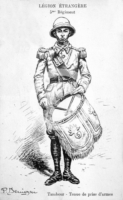 Drummer, 5th regiment of the French Foreign Legion, 20th century. Artist: Unknown