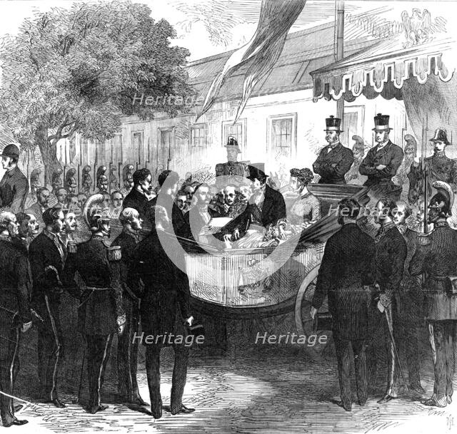 Reception of the Emperor and Empress of the French by the Municipality of Orleans, 1868. Creator: Unknown.