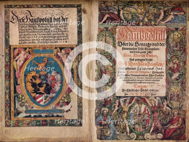 'An Early Autograph Album: A Hauspostill from the works of Martin Luther', c1550. Artist: Unknown.