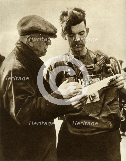Volunteer going to retrieve bodies in the Gresford Colliery disaster, Wales, 1935. Creator: Unknown.