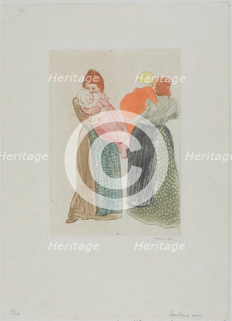 Two Mothers, 1903. Creator: Theophile Alexandre Steinlen.