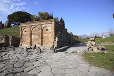 The water tower (Vesuvius Gate) in Pompeii, Italy. Creator: Samuel Magal.