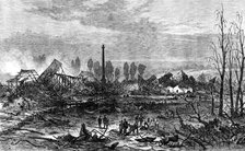 Scene of the gun-cotton explosion at Stowmarket, 1871. Creator: Unknown.