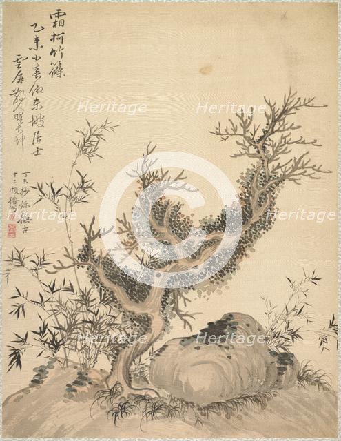 Frosted Branches and Dwarf Bamboo, 1847. Creator: Tsubaki Chinzan (Japanese, 1801-1854).