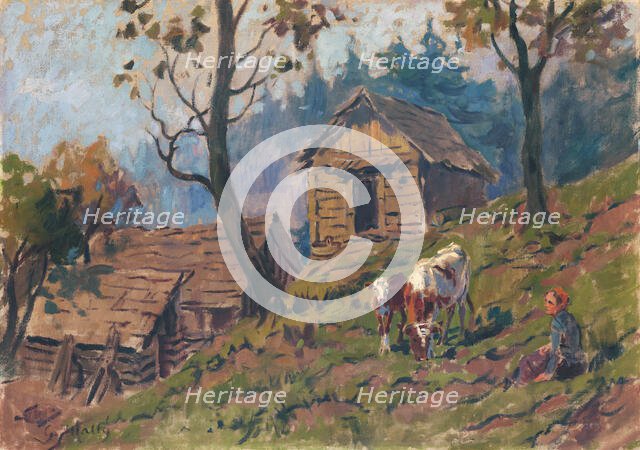 Near the Sheep Farm, around 1922. Creator: Gustav Mally.