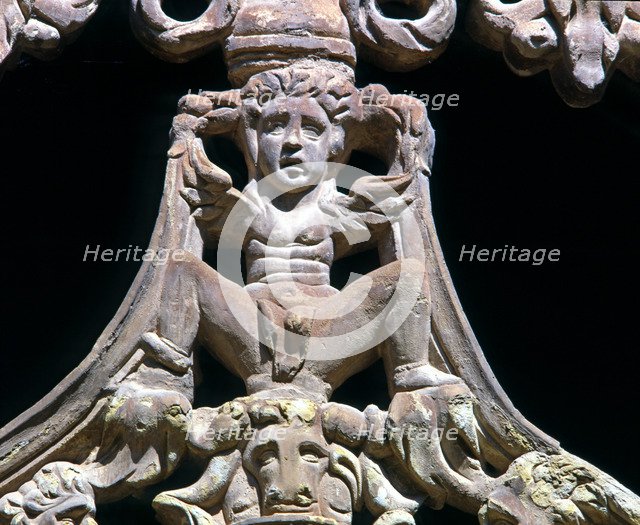 Detail of the traceries of the ogival archs of the Moon Gate in the Knights Cloister, made betwee…