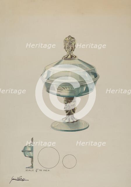 Covered Compote, c. 1936. Creator: James Vail.
