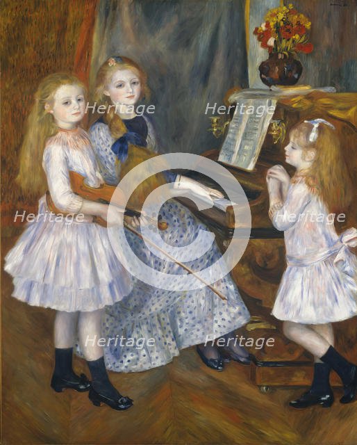 The Daughters of Catulle Mendès, Huguette (1871-1964), Claudine (1876-1937)..., 1888. Creator: Pierre-Auguste Renoir.