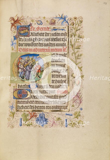 Initial G: The Way to Calvary; Book of Hours, after 1460. Creator: Unknown.