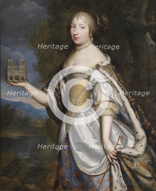 Portrait of Maria Theresa of Spain (1638-1683), Queen consort of France and Navarre. Artist: Beaubrun, Charles (1604-1692)