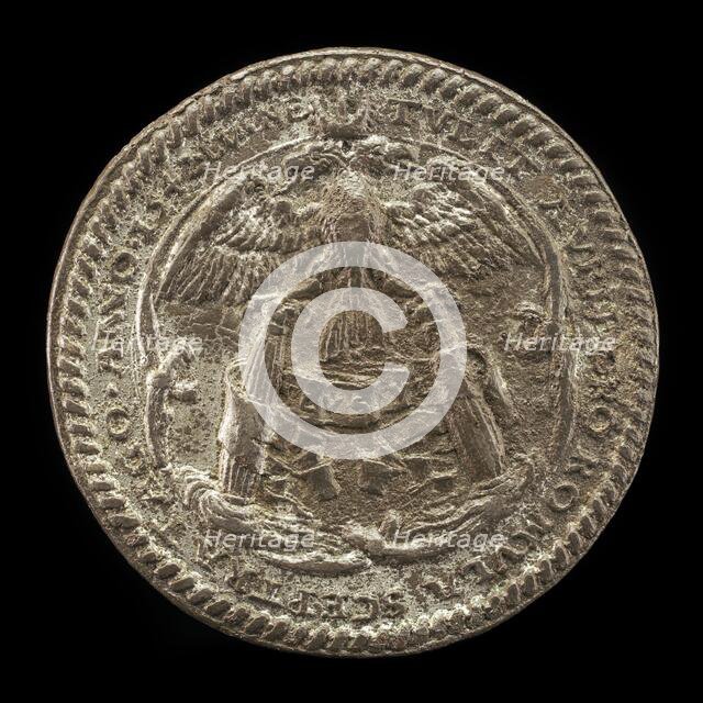 Double-headed Crowned Eagle on the Pillars of Hercules [reverse], 1542. Creator: Ludwig Neufahrer.