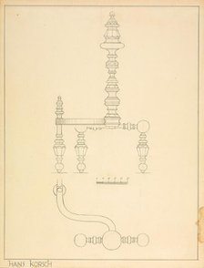 Andiron (one of pair), c. 1937. Creator: Hans Korsch.