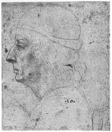 Portrait study of a man, 15th century(?) (1954).Artist: Leonardo da Vinci
