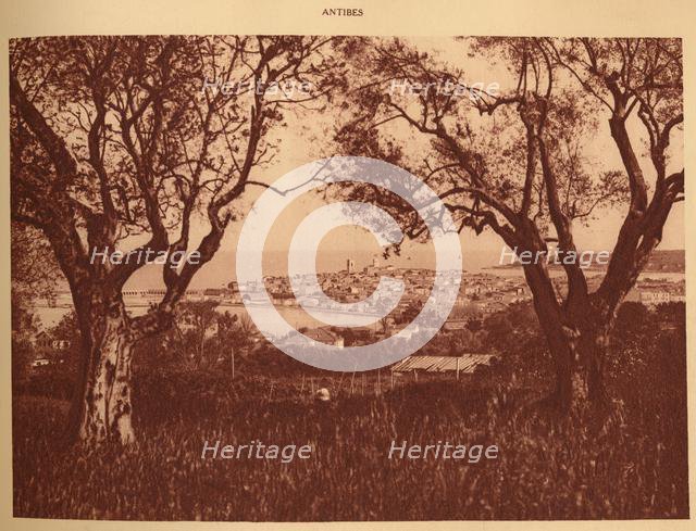 'View through the olives-trees to Antibes', 1930. Creator: Unknown.