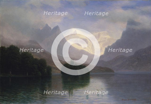 Mountain Scene, 1880-90. Creator: Albert Bierstadt.