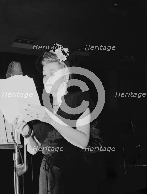 Portrait of Margaret Whiting, New York, N.Y., 1946. Creator: William Paul Gottlieb.